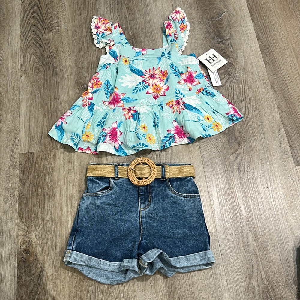 Haute hippie Floral matching set
